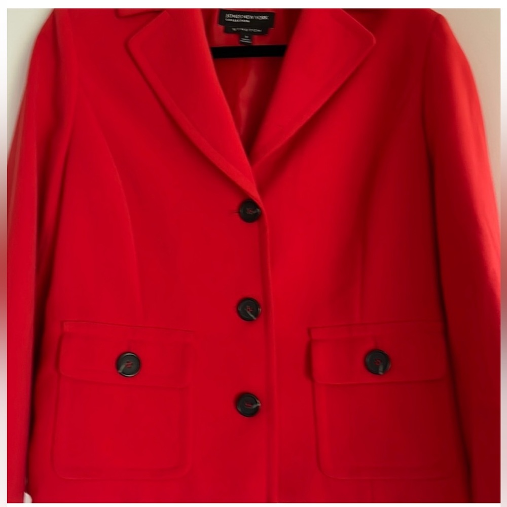 Jones New York Bright Red Button Down Jacket